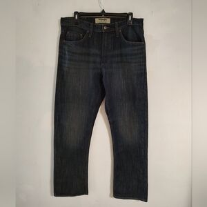 Wrangler Mens Dark Wash Relaxed Fit Jeans 32x34 Straight Leg NEW